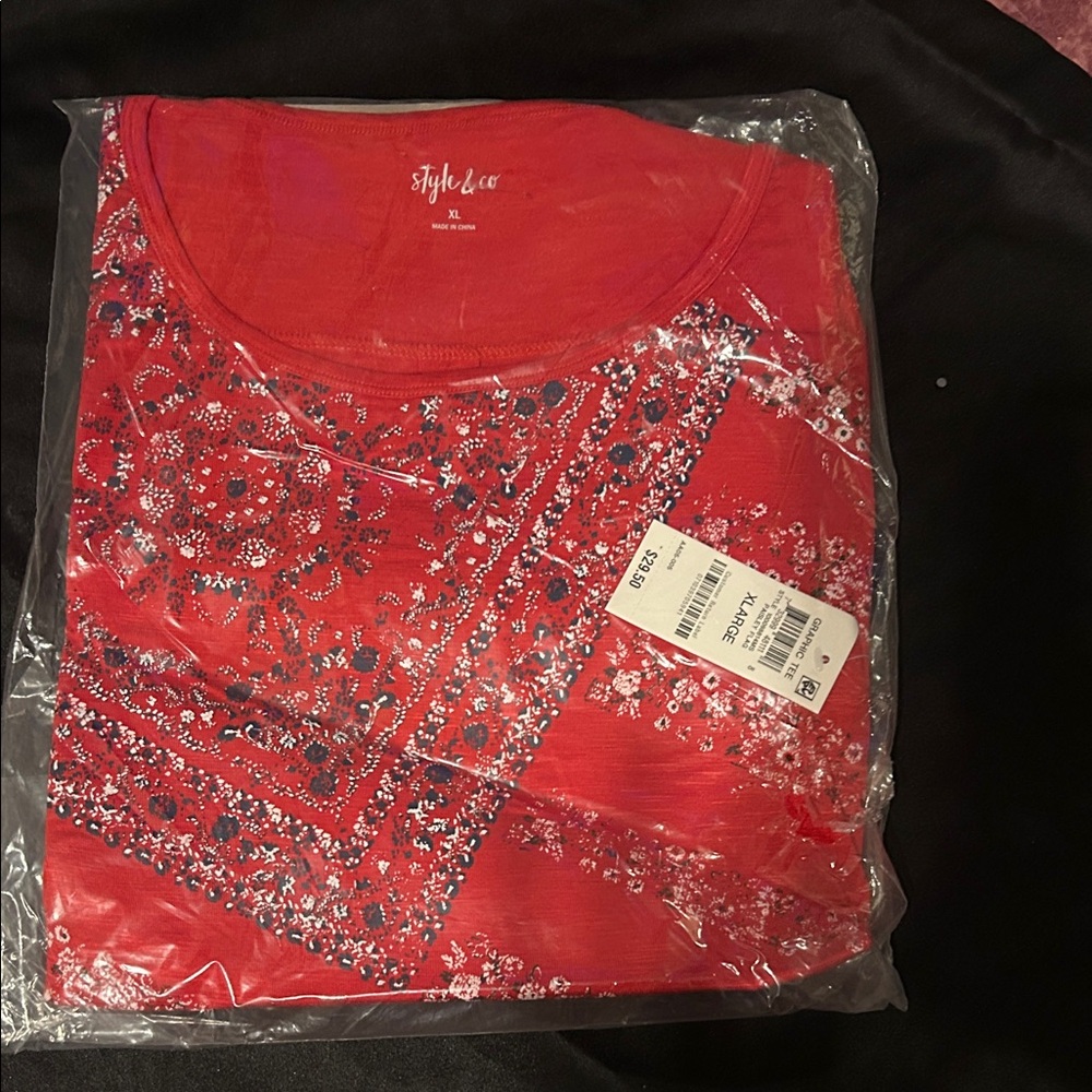 Style & Co. Vibrant Red Top